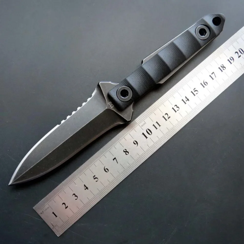 

New Eafengrow C1290 Knife D2 Steel+g10 Handle Straight Knife Outdoor Camping Edc Tool Knife