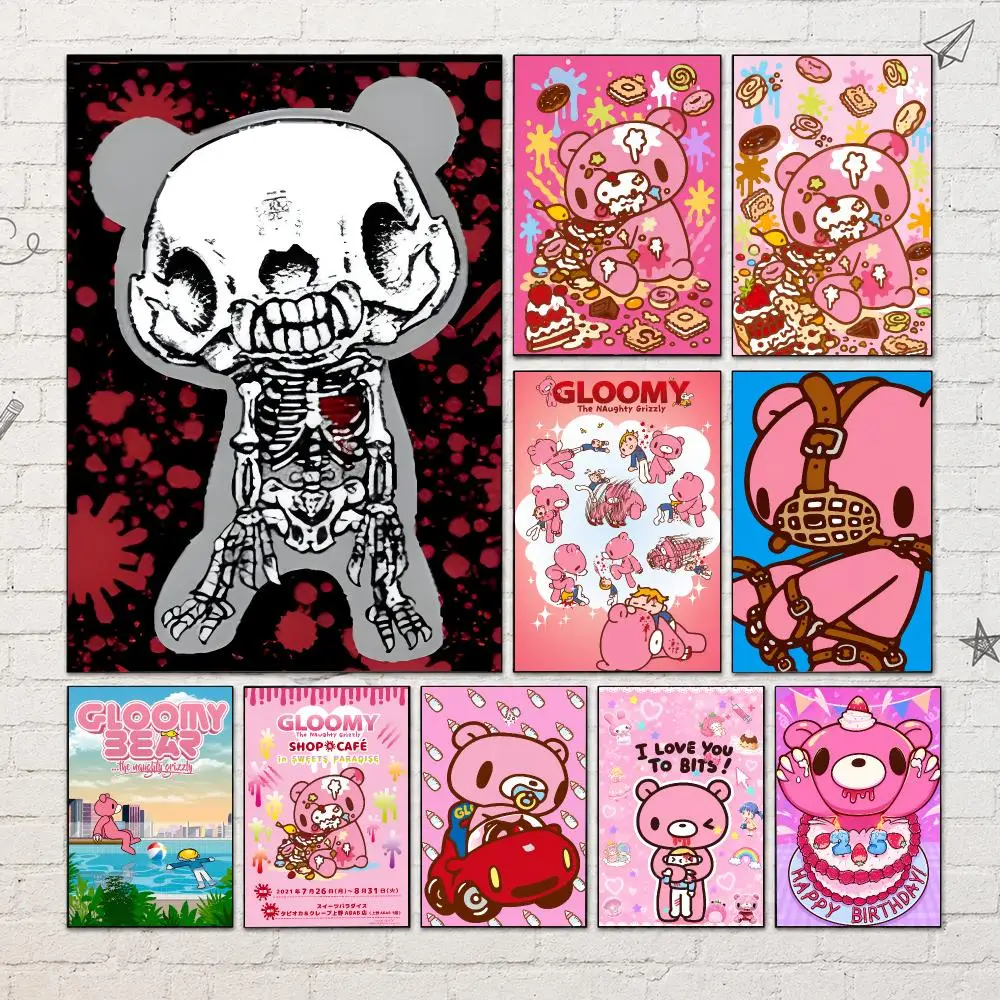 Character G-Gloomy Bear Poster PP Self-Adhesive Waterproof Wall Decor for Bedroom,Living Room,Dorm,Bar Aesthetic Decor Gift