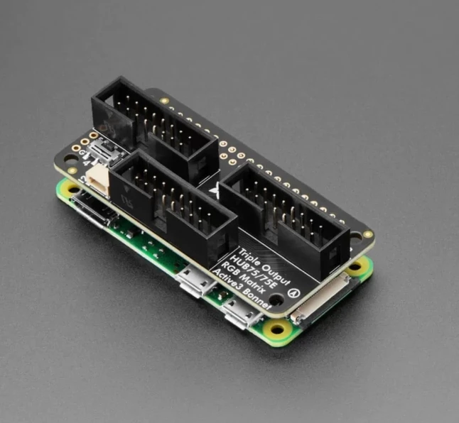 Adafruit 6358 Triple LED Matrix Bonnet for Raspberry Pi 3x HUB75 RGB Display Driver