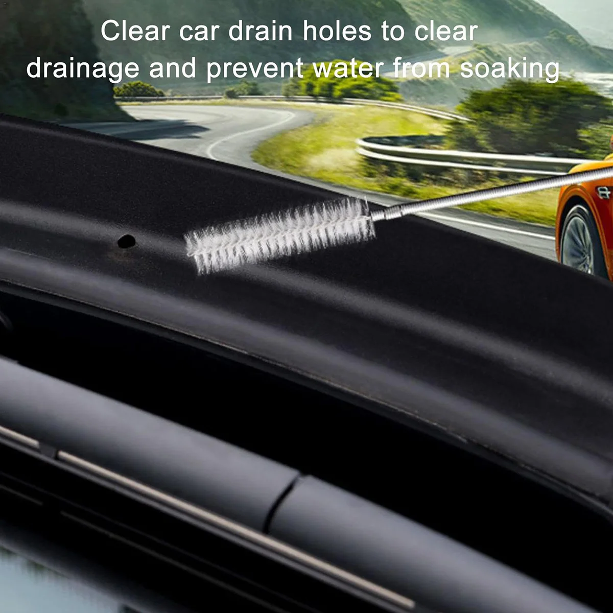 3/5/10M Drain Cleaning Brush Set, Car Sunroof, Door & Windshield Unblocker, Cleaning Tools Kit