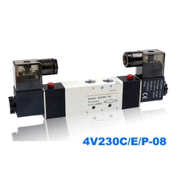 Pneumatic solenoid valve Double coil Port 1/8 1/4 24VDC 4V230C/4V230E/4V230P-08 5/3 way control valve