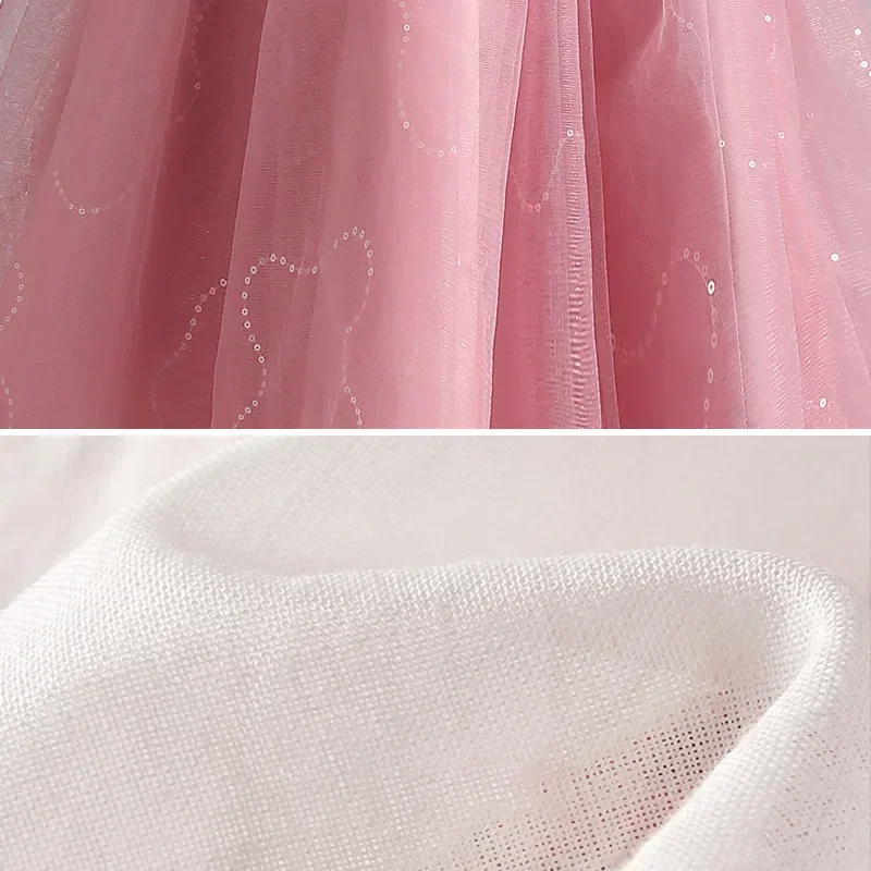 Girls' formal dress spring new children's clothing long sleeved fluffy skirt little girl hosting runway show princess