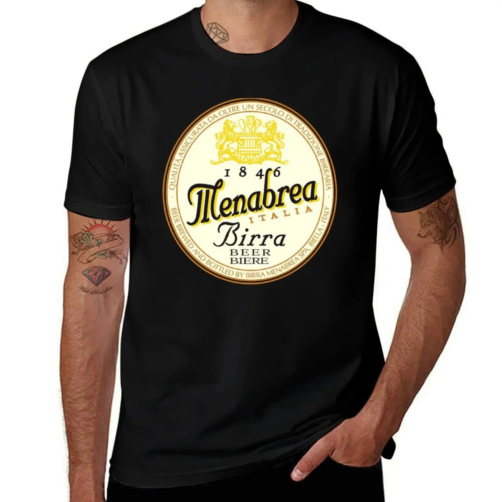 

Birra Menabrea Vintage T-Shirt t shirt for man 100 percent cotton printed t shirts for man T-Shirt