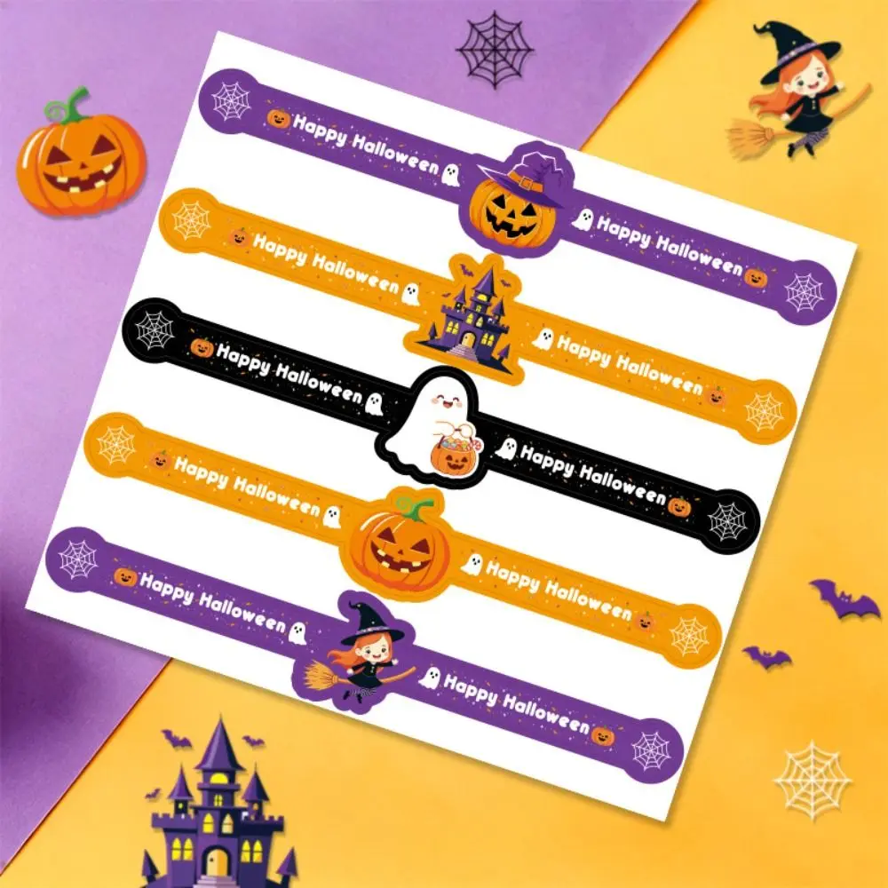 50PCS Multicolor Halloween Sealing Stickers Self-adhesive Witch Castle Decorative Packaging Labels Back Adhesive