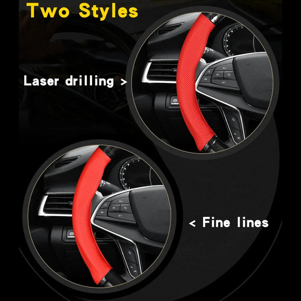Universal Car Steering Wheel Cover Carbon Fiber Leather Three-dimensional Anti Slip, Timple And Fashionable Car Accessories - Image 6