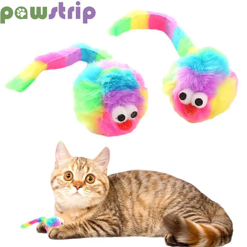 

Cat Toys Colorful Funny Cat Playing Training Mouse Toy Mini Bite-resistant Teeth Cleaning Kitten Interactive Toys Pet Supplies