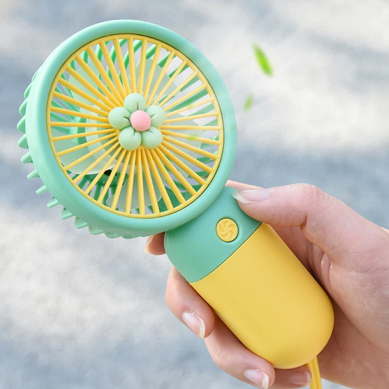 Mini Portable Handheld Mobile Phone Holder, Small Fan, USB Charging, One-button Start, Desktop, Office, Travel, Pocket Fan