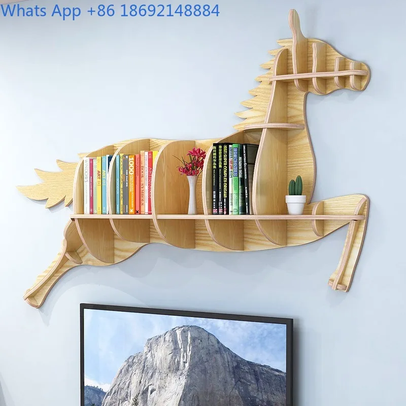 Bookshelf Storage Rack Living Room Bedroom Organizer Window Display Background Wall Decoration Picture Book Rack Bookcase