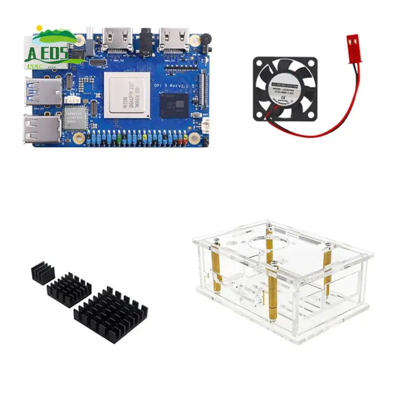 

AED5-для Orange Pi 5 Max + охлаждающий вентилятор + акриловый корпус M.2 PCIE Wi-Fi + BT 8G Orangepi 5 MAX одноплатный компьютер