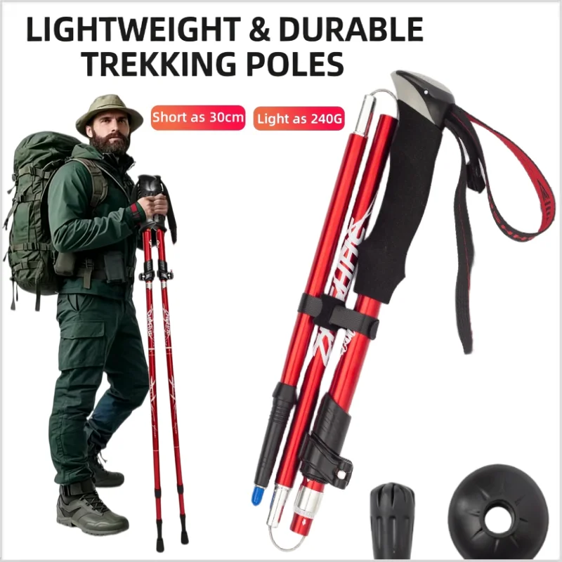 Ultra-light and foldable telescopic hiking stick set, suitable for travel  walking and portable outdoor camping hiking equipment - AliExpress 18