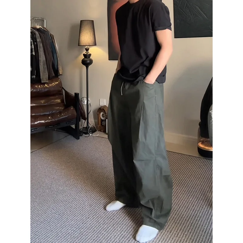 Men's Scimitar Wide Leg Tactical Pants Man Summer Cotton Loose Fit American Outdoor Casual Hiking Trekking Long Trousers Bottoms