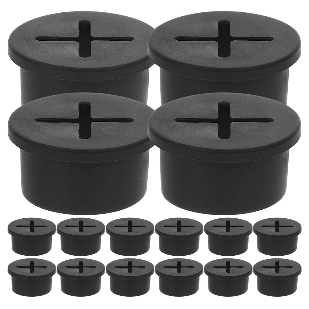 

20pcs Cable Grommet Black Round Desk Hole Cover For Wire Management Rubber Cord Protector Office Desk Countertop Furniture