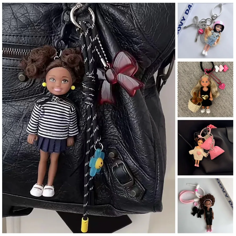 Warm Daily Cute Doll Pendant Hanging Backpack Ornament DIY Change Clothes Bag Charm Car Key Ring Bag Decoration for Doll