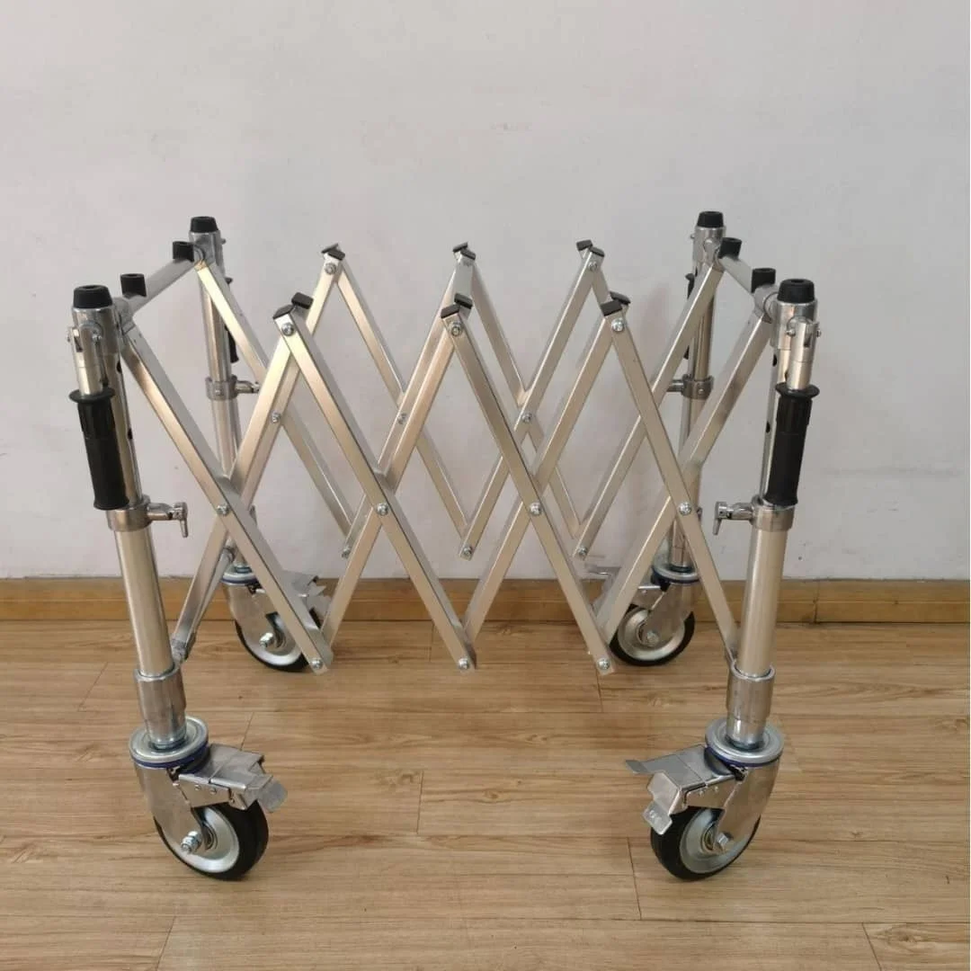 F-13 Collapsible Aluminium Church Truck Heavy Duty Steel Coffin Trolley Transport Dead Body Casket Trolley Funeral Equipment