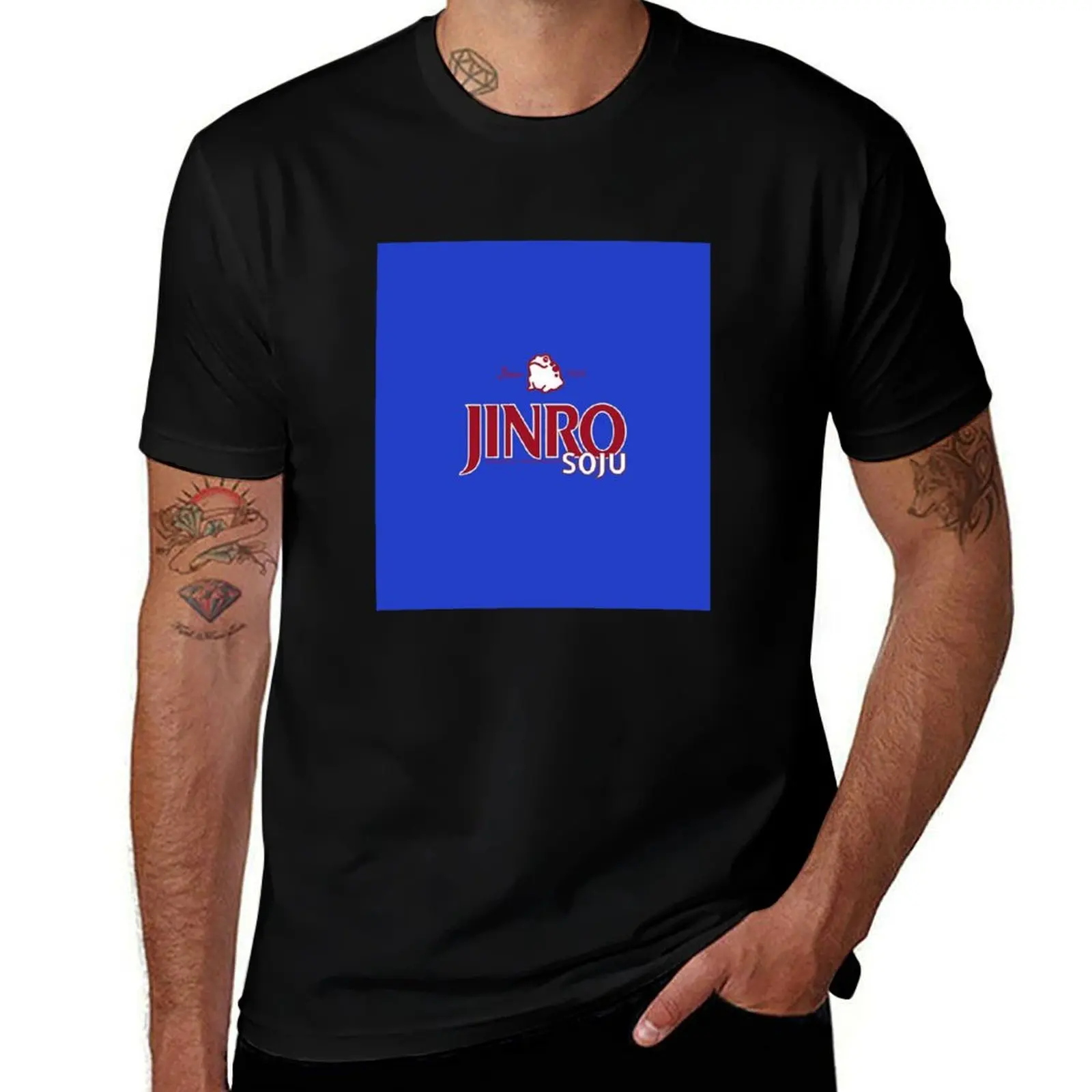 Camiseta sin mangas con el logotipo de la famosa bebida coreana Jinro Soju, camiseta deportiva con control de humedad