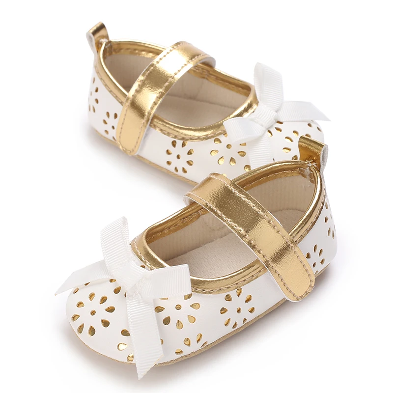 Spring and Autumn 0-18 Months Baby Shoes Girl Cute Fashion Princess Shoes Soft Sole Walking Shoes White Baptist Shoes