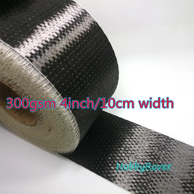 12k 300gsm Włókno węglowe UD Jednokierunkowa tkanina 4"/10cm szerokości Kran Wysoka wytrzymałość Naprawa Materiał wzmacniający
