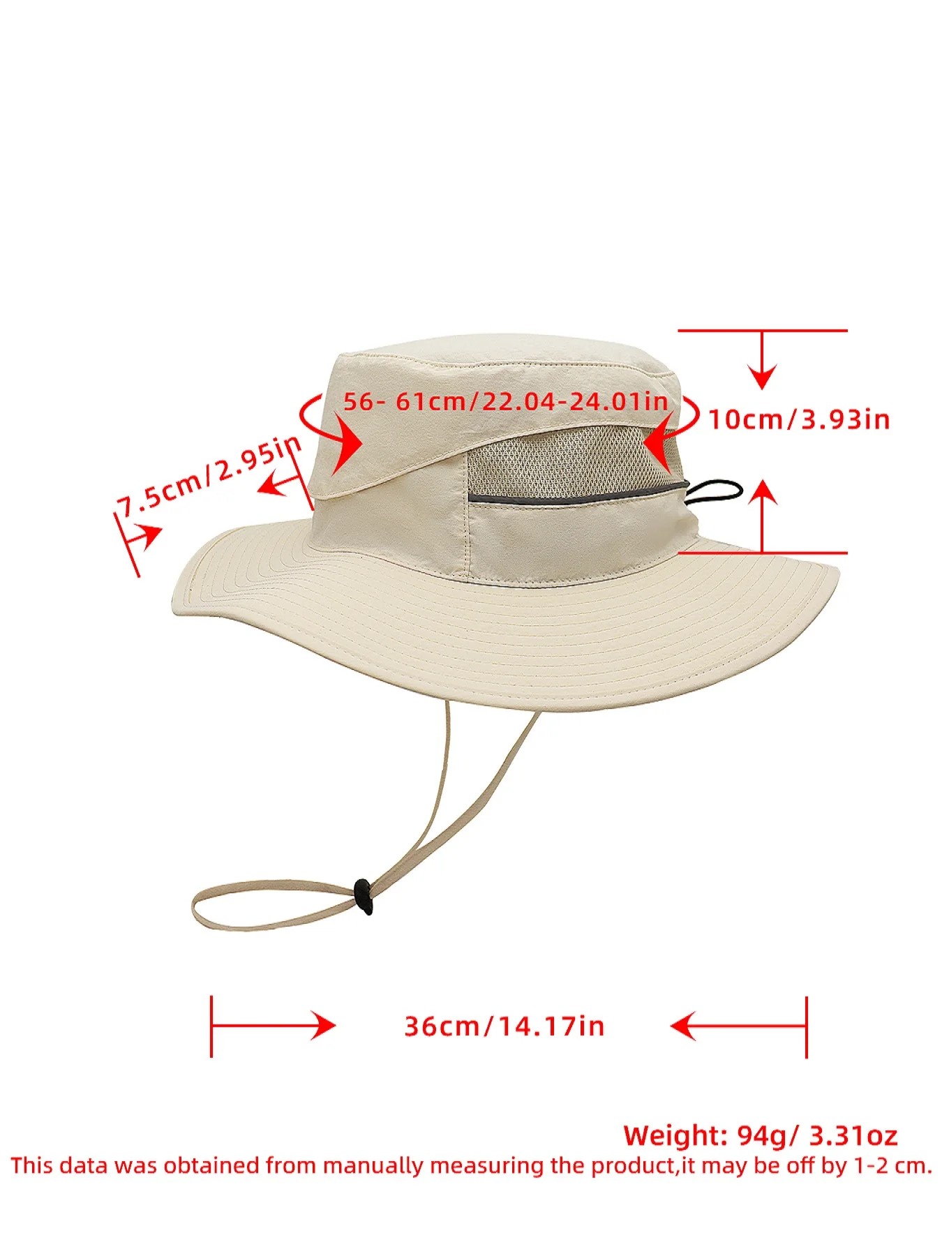 Connectyle Men\'s Mesh  Adjustable Summer Sun Protection Hat UPF50+ Wide Brim Lightweight Breathable Outdoor Fishing Cap