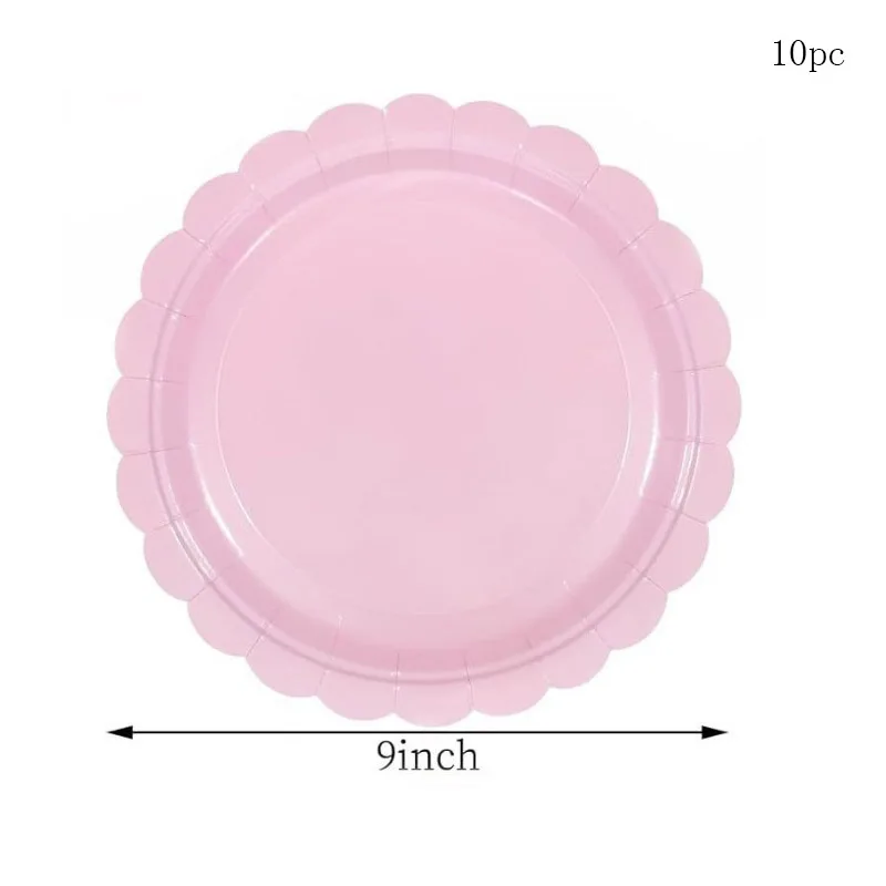 Blütenblattform Helllila Blau 7/9 Zoll Einweg-Partyteller Mädchen Rosa Hochzeit Geburtstag Dekoration Babyparty Partyzubehör – Detail 3