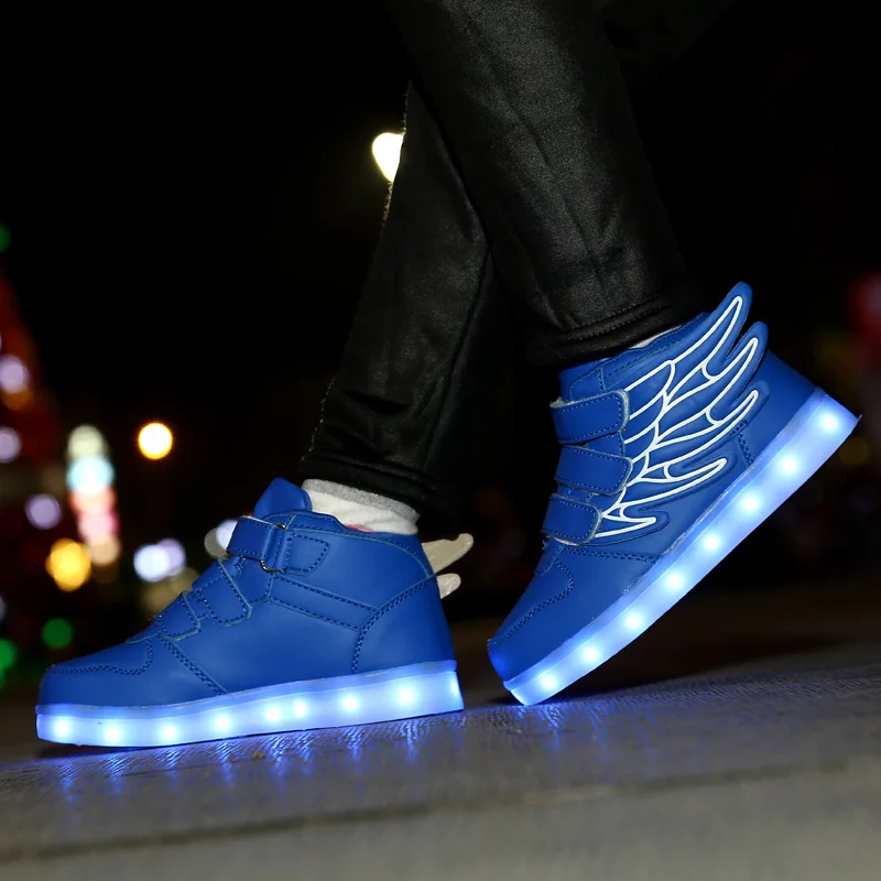 Size 27-37 Children's Light-Up Sneakers (Boys & Girls) Light-Up Sneakers with Light-Up Soles Rubber Flat Shoes