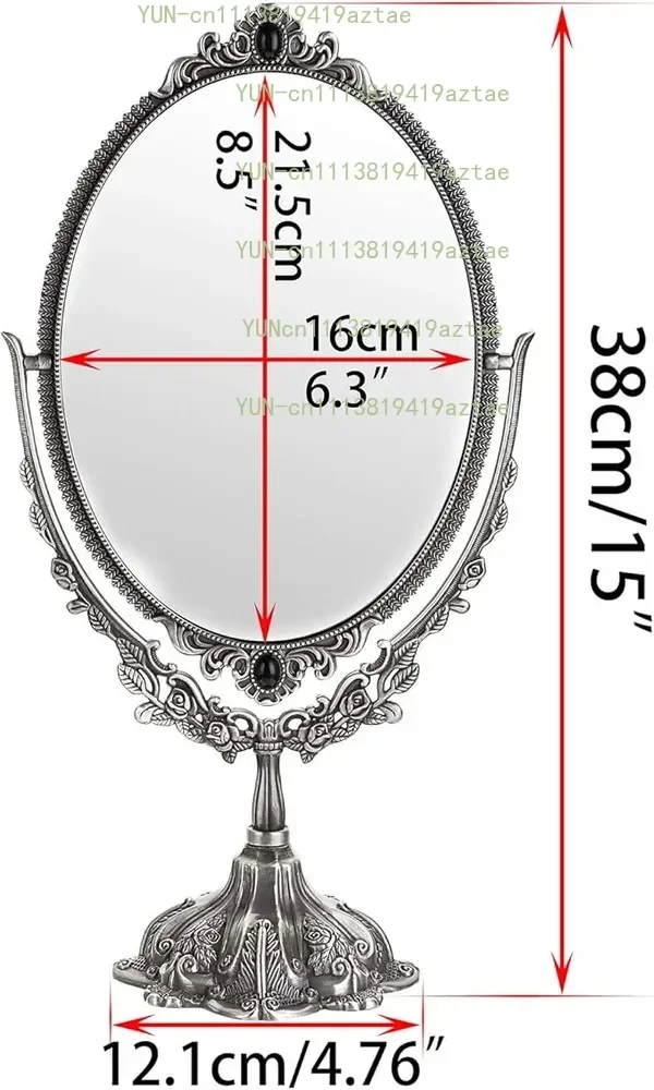 Classy Silver Oval Mirror Vintage Vanity Mirror Table Top With Stand Obsidian Chic