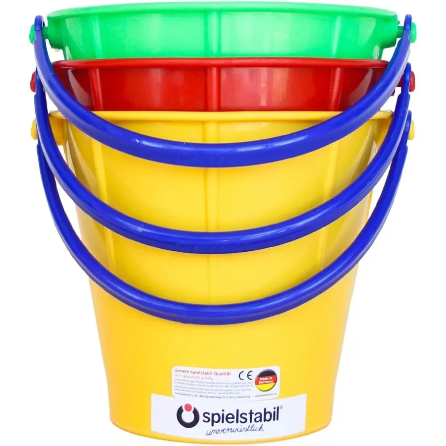 ชุดของเล่นทราย 3 ใบ ขนาดใหญ่ ประกอบด้วยถังทราย 3 ใบ คละสี ผลิตในเยอรมนี