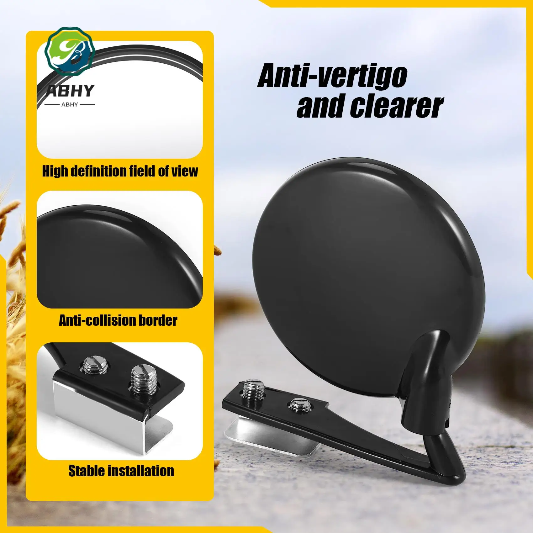 

ABHY-1 Set Of 2 Car Blind Spot Mirrors Car Side Convex Mirror Wide Angle Round Car Rear View Mirror
