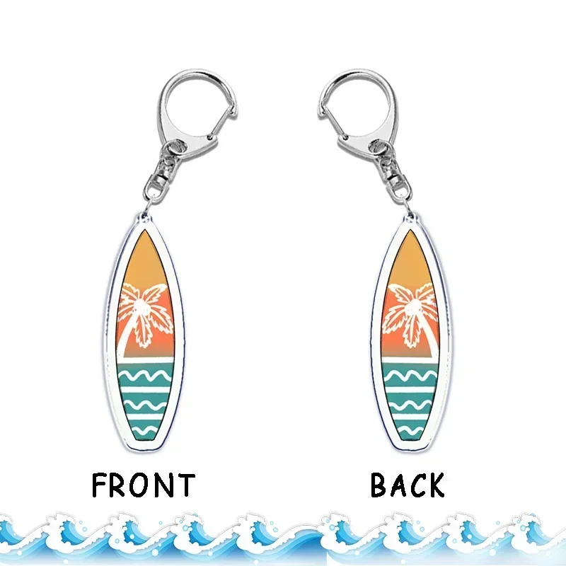 Beach Surfing Surfboard Keychains for Accessories Bag Bicycle Pendant Keyring Jewelry Fans Creative Beach Travel Gift Chaveiro