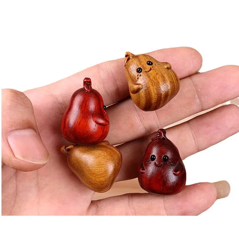 Super Cute Pear Shaped Ornaments Sandalwood Exquisite Bring Luck Gifts for Friends, Children\'s Toys  Desk Accessories  Figurines