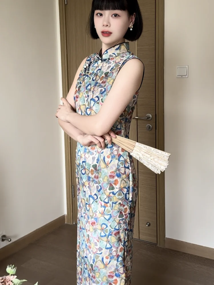 

Nancheng Old S 2025 Summer New Sle Young Ladies Ele Slim Mid-Length Svel Dr Breathable Floral Patterned
