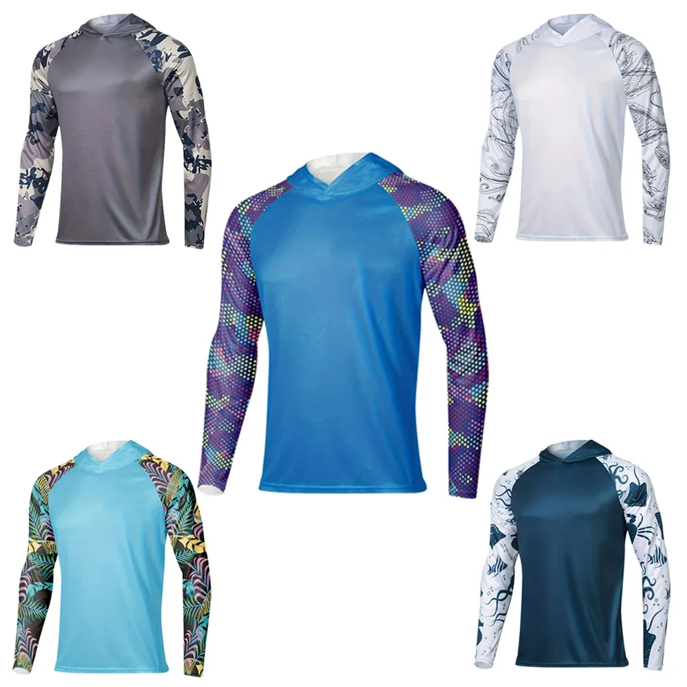 

Fishing shirt 2024 New Summer Upf 50 Sunscreen hooded top UV outdoor protection Casual wear fishing hooded