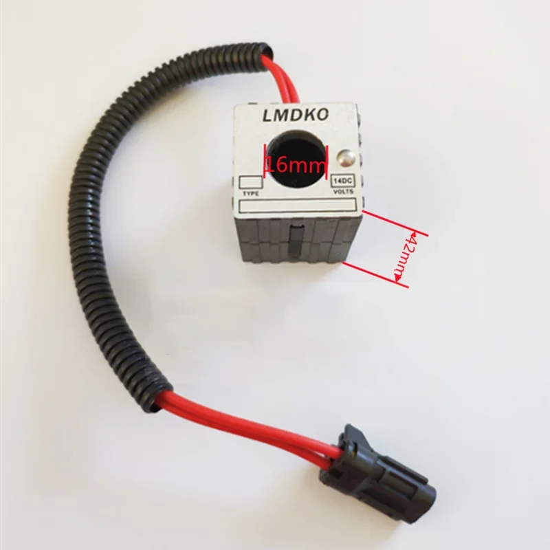 Inner Diameter 16mm Height 42mm  LMDKO Solenoid Valve Coil 60/65/75 Safety Lock 12v 24v XUGONG Excavator VOREVO SANY JCM SHANHE