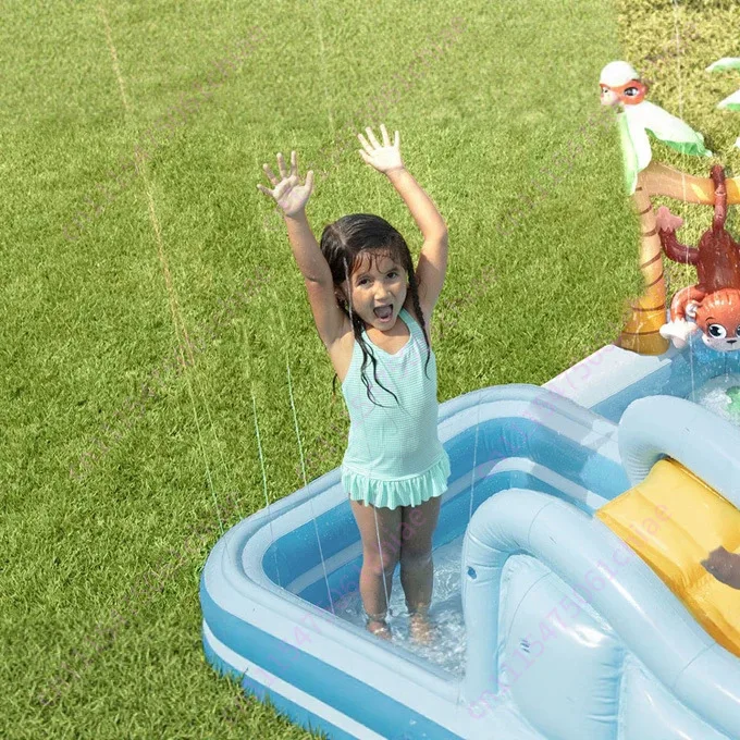 Crocodile Slide, Water Spray, Inflatable Swimming Pool, Baby Sand Pool, Ocean Ball Pit