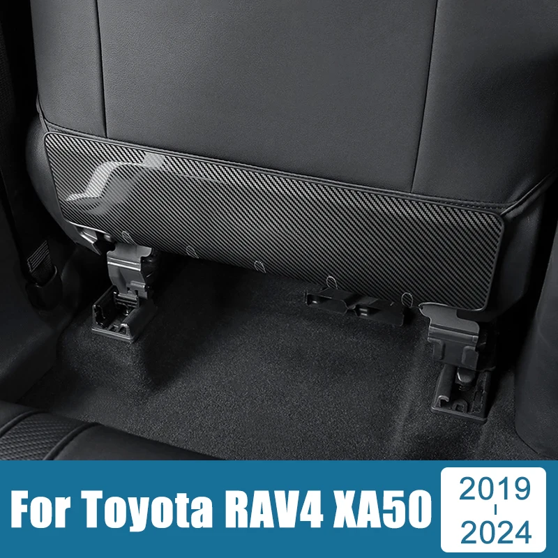 

For Toyota RAV4 XA50 2019-2021 2022 2023 2024 Stainless Car Seat Back Anti Kick Pad Protector Waterproof Child Anti Dirty Mats