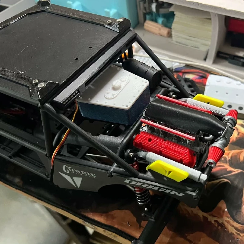 نموذج محاكاة ديكور المحرك الخلفي للسيارة لـ 1/10 1/8 VP OPTIC H10 KIT رف الأنابيب تسلق السيارة