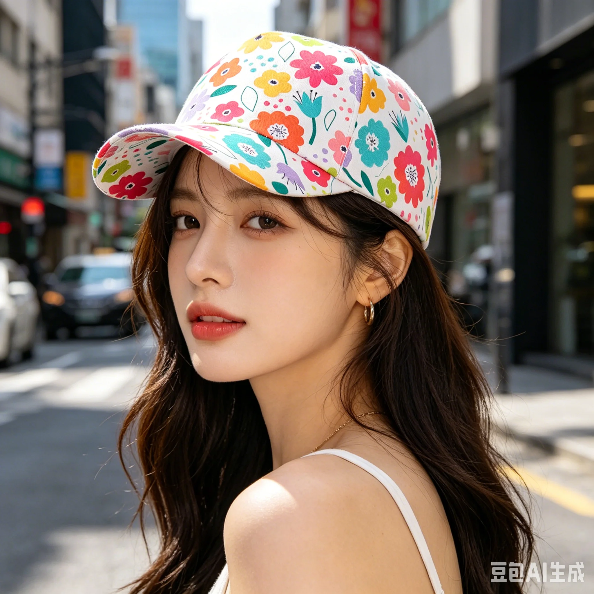 

2026 Y2K Boho Allover Vibrant Floral Print Baseball Cap Adjustable Lightweight Sun Hat for Women Summer Beach Streetwear Kids