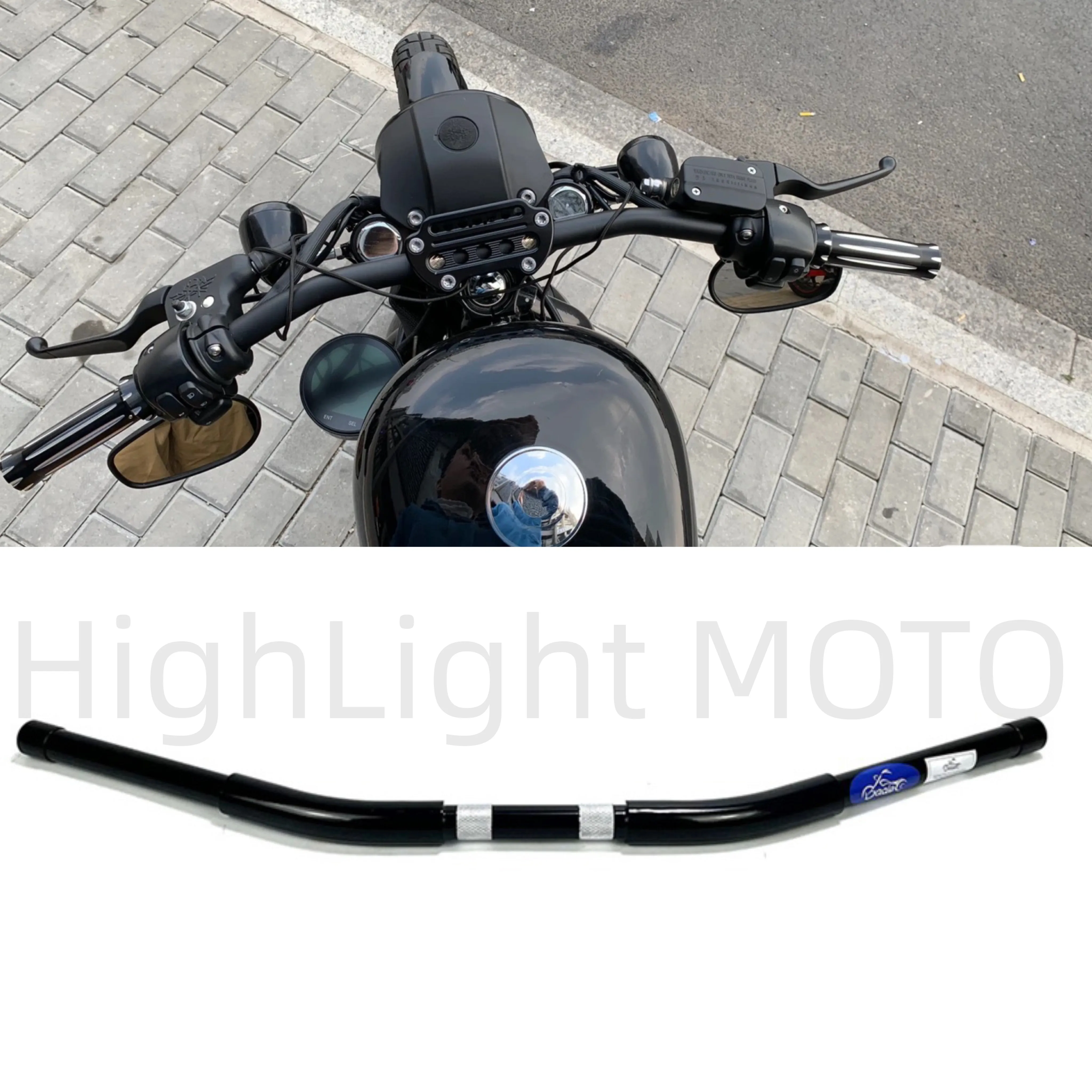 

Motorcycle 1-1/4" drag handlebar for Harley XL883/XL1200-X48 Low Rider Dyna Softtail Street Bob NIGHT Customizable Drag Bar