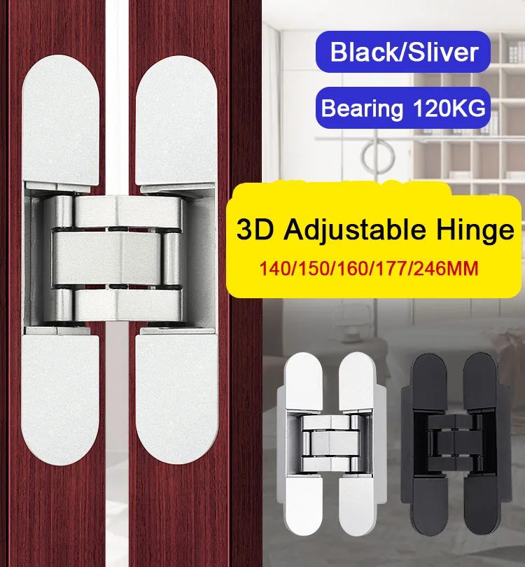 

Three-dimensional Adjustable Invisible Door Left Right Universal Hinge Hidden Solid Wood Door Folded Door Zinc Alloy Cross Hinge