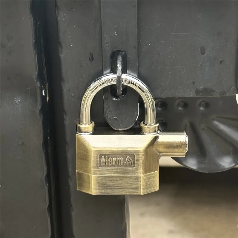 Falante Waterproof Alarm 110db Padlock Universal Anti-Theft Padlock For Container Bicycle Motorcycle Warehouse Door Gate 4 Keys