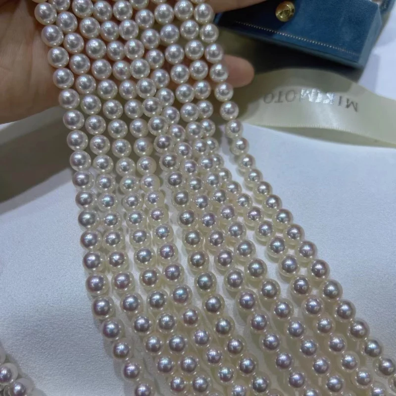 Japan Imported Pearl Necklace Akoya Natural Sea Beaded Cost-Effective Fa Real Scientific Research Certificate Circle Del