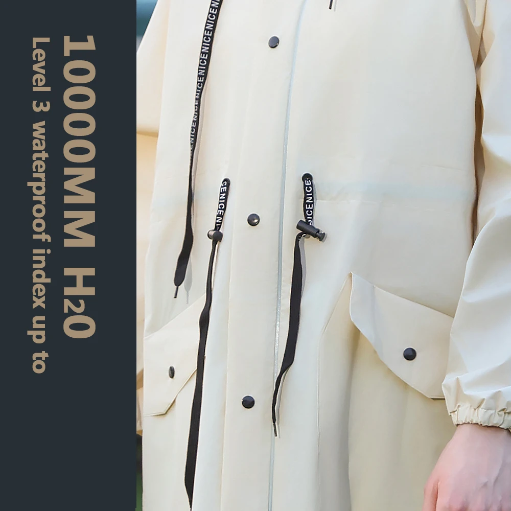 Long Waterproof Raincoat for Women Feminine Outdoor Cycling Mountaineering Raincoat Gift Idea with Generous Fit