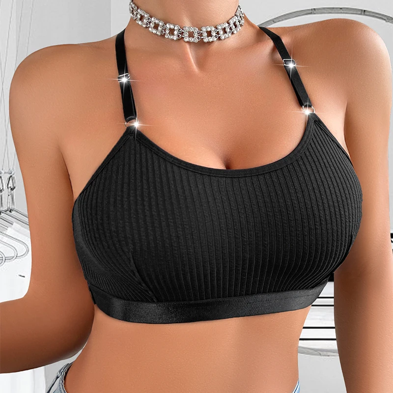 مثير حمالات الصدر مضلع عارية الذراعين حمالة الجوف خارج الصلبة النساء الملابس الداخلية تنفس بروتيل موضة جديدة أفضل بيع السيدات حمالات الصدر #3