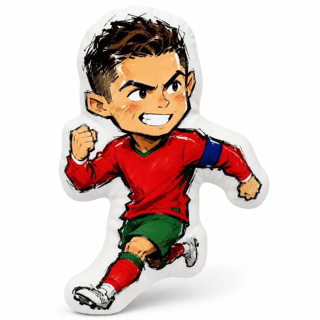 CR Portugal Soccer Football Portuguese Number 7 Plush Pillow Cushion Irregular Stuffed Throw Pillow Home Decor Gift Sofa Bed