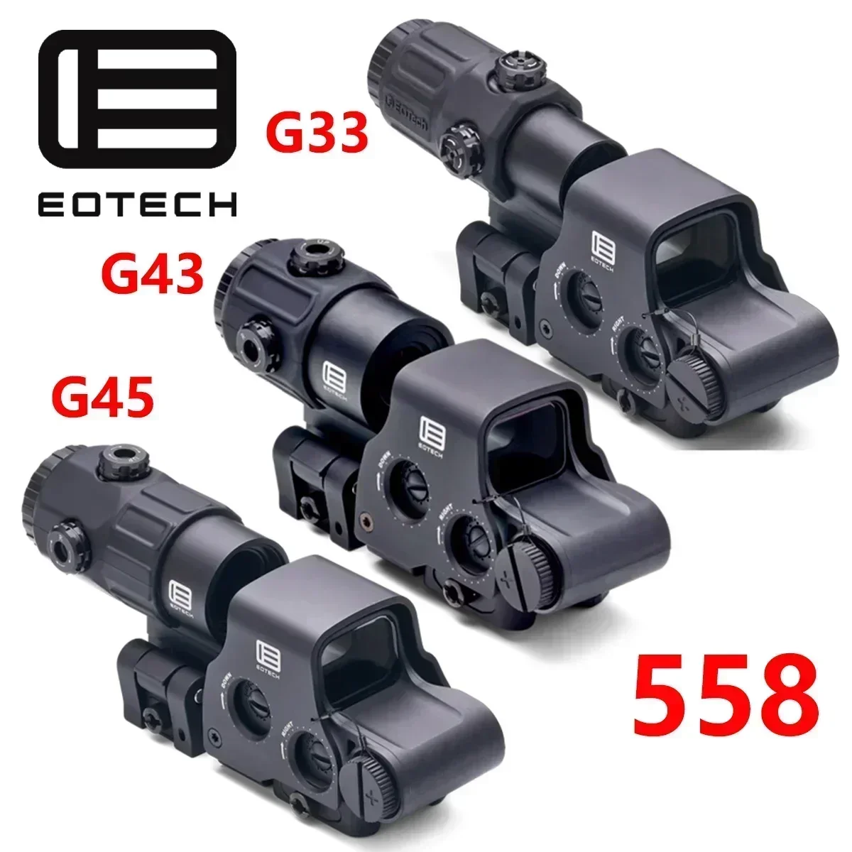 EOTECH G33 G43 G45 Sight Fixed 3X 5X Magnifier Riflescopes 551 552 553 558 Holographic Sight UNITY Fast FTC OMNI Mount view 2