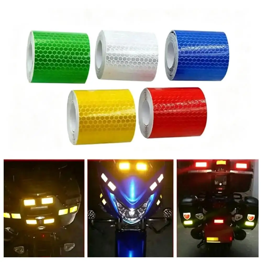 Reflective Tape High Visibility Safety Warning Tape Honeycomb Prism Reflective Sticker Roll for Bicycle Stroller Helmet Car