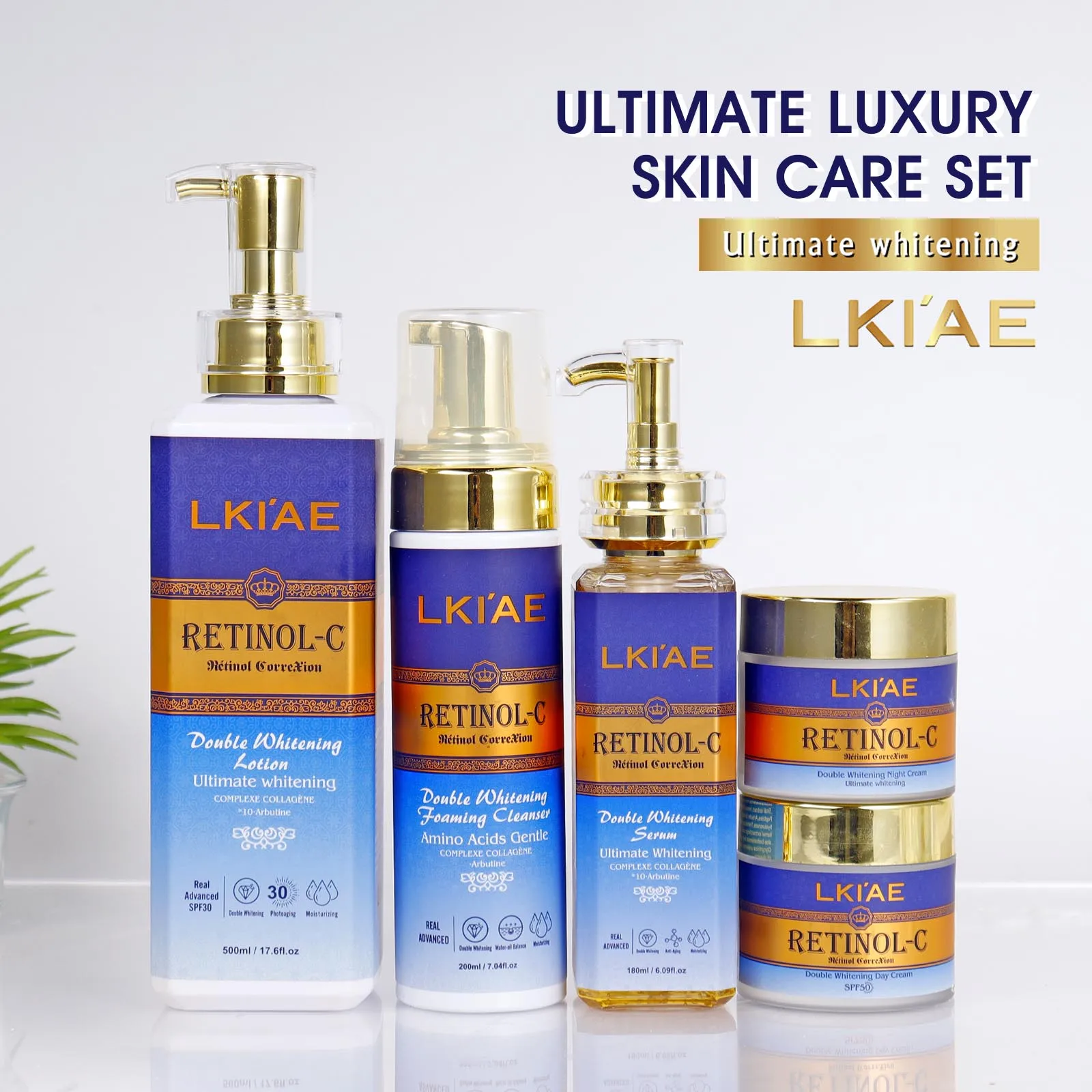 Ultimate Whitening Skin Care Set, With Retinol, Collagen, Remove Dark Spot, Moisturize, Nourish, Lighten Skin For All Skin Types