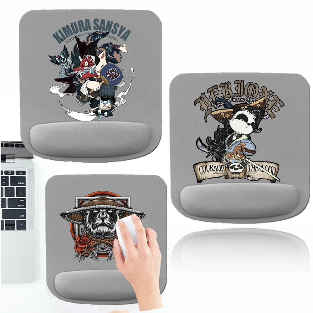 Mouse Mat Anti-Slip Support Wristband Mat Pad Simplicity for Learning and Office Square Mouse Pad for Samurai Series
