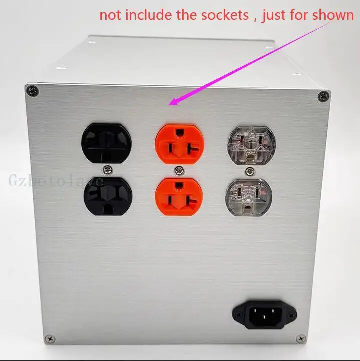 260 tutto l'alloggiamento del filtro di alimentazione multiuso in lega di alluminio 1p/2p interruttore dell'aria caso isolato amplificatore di potenza chassis 206*206*260mm