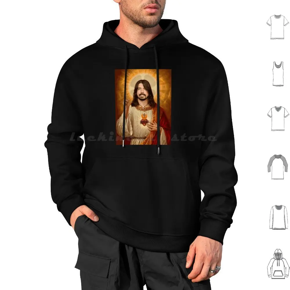 Dave Grohl Jesus Hoodie cotton Long Sleeve Jesus Davegrohl Band Music Dave Grohl