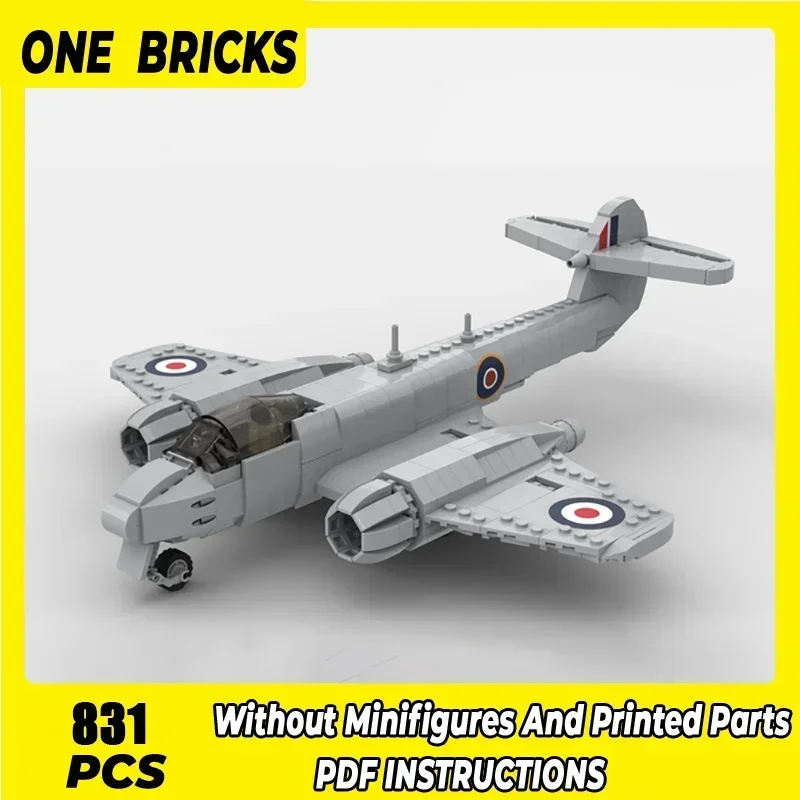 Moc Building Bricks Military Model 1:35 Meteor F Mk.4 Bomber Technology Modular Blocks Gifts Christmas Toys DIY Sets Assembly